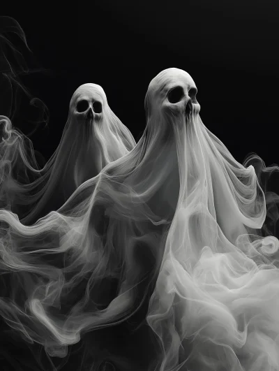 Scary Ghosts in Smoke