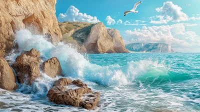 Coastal Cliffs and Waves