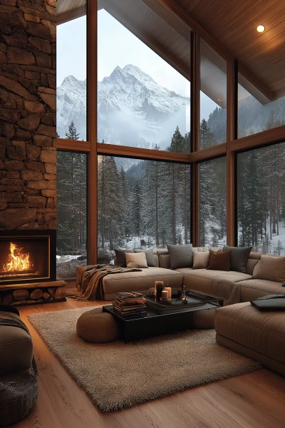 Modern Mountain Mansion Interior