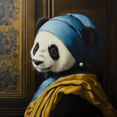 Panda with a Pearl Earring