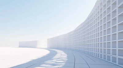 Curved White Cube Wall