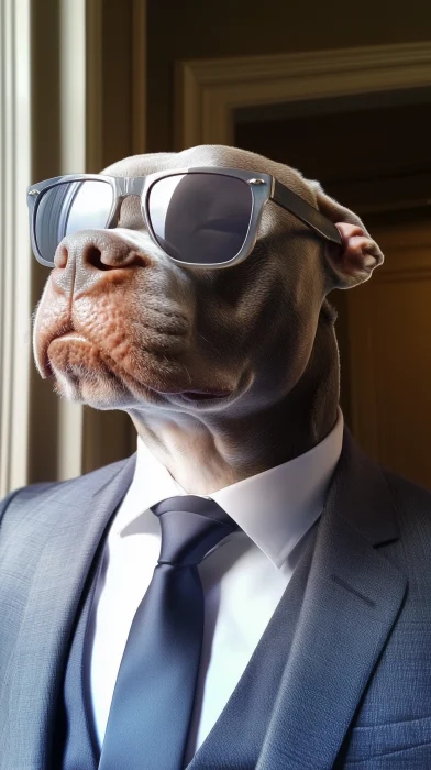 Cool Pitbull in Luxury Suit