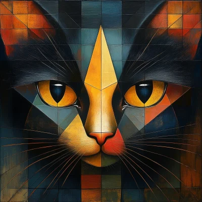 Geometric Cat Pattern