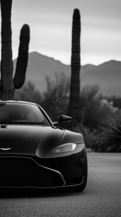 Aston Martin with Cacti