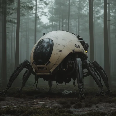 Bug-Legged Vehicle in the Forest