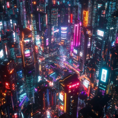 Futuristic Cyberpunk Cityscape