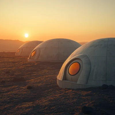 Mars Habitat at Sunrise