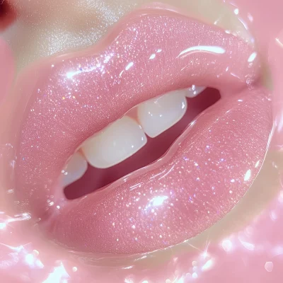 Glossy Lips Close-Up