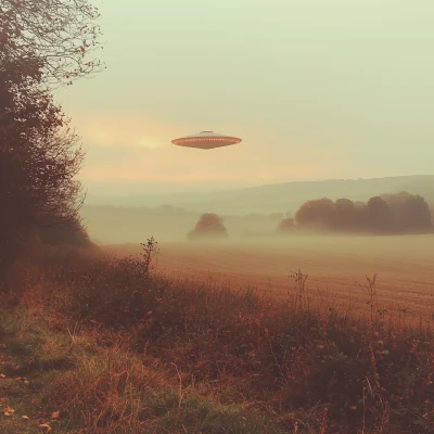 UFO Hovering Over English Field