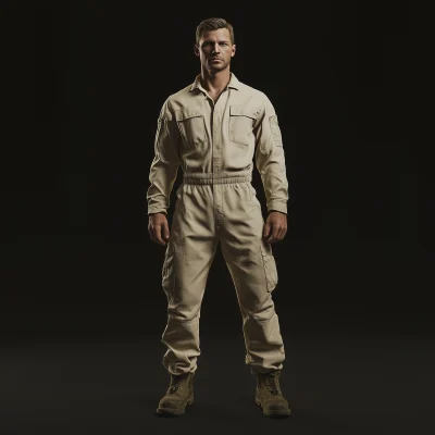 3D Render of a Man in Overalls