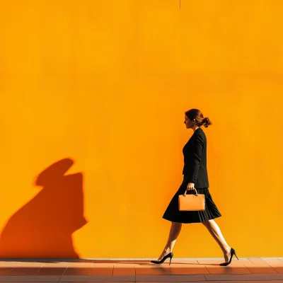 Walking Woman in Skirt