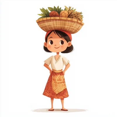 Javanese Woman with Basket