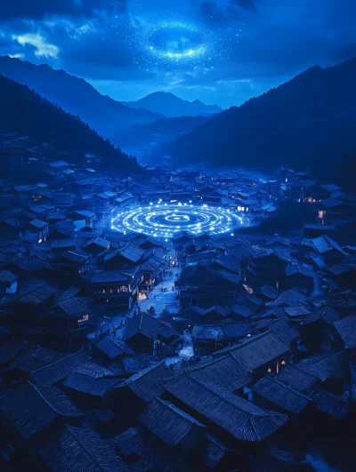 Eerie Aerial of Ancient Town