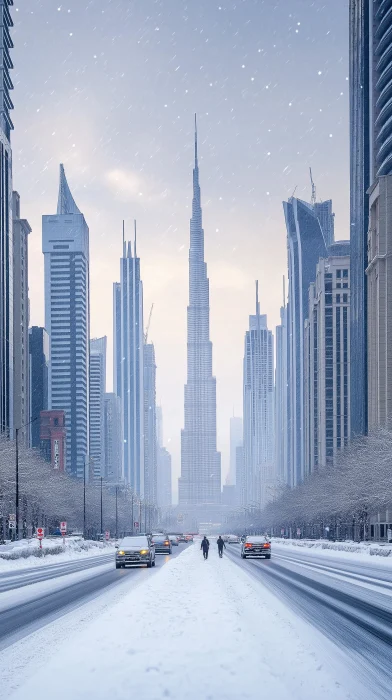 Snowy Dubai Skyline