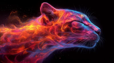 Abstract Animal in Neon Hues