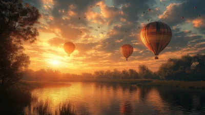 Dreamy Landscape with Balloons