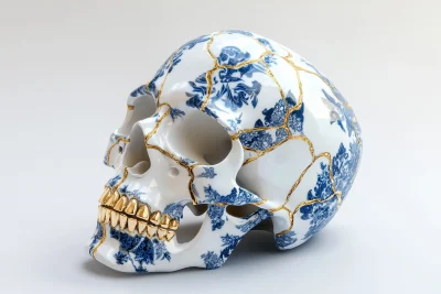 Kintsugi Skull Art