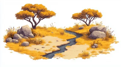 Isometric Savannah Landscape