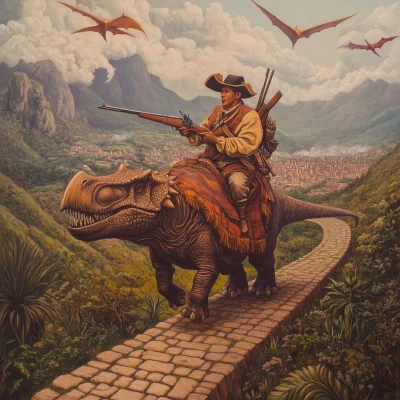 Incan Musketman on Triceratops