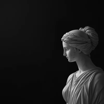 Greek Statue on Black Background