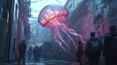 Anamorphic Jellyfish Installation