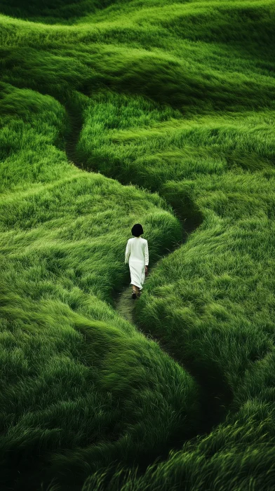 Woman on a Winding Path