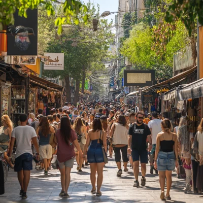 Busy Street in Tel Aviv