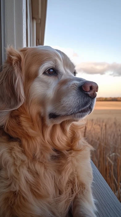 Elderly Dog on Porch