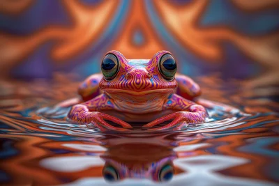 Psychedelic Iridescent Frog