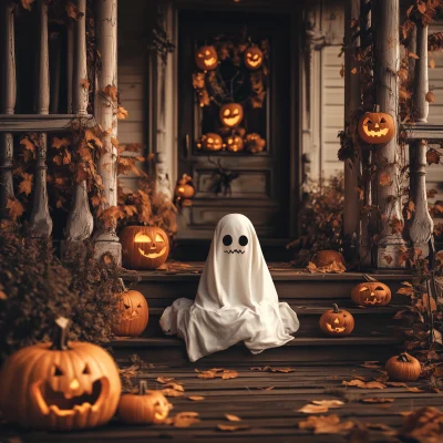 Sad Ghost on Porch