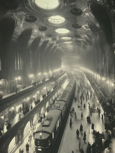 Vintage Art Deco Subway Station