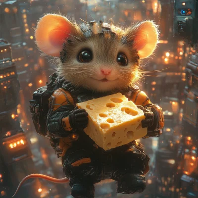 Cyberpunk Mouse Portrait