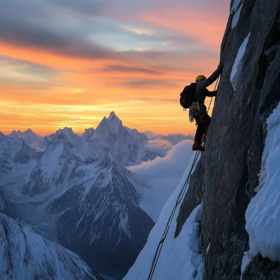 Man Climbing Mountain