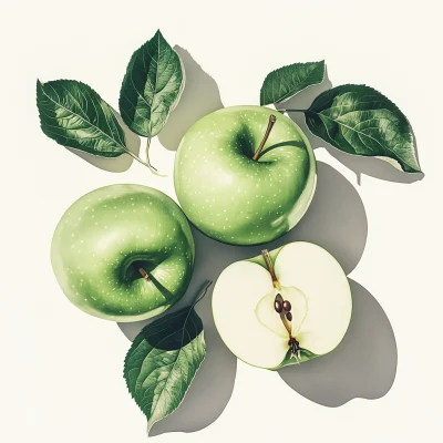 Fresh Green Apples Illustration