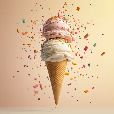 Colorful Ice Cream Cone