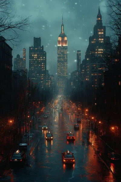 Rainy Night in New York City