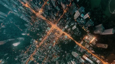 Night Forest Aerial View