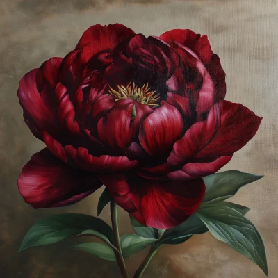 Dark Red Peony