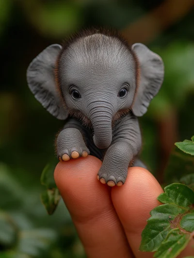 Tiny Elephant on Finger Tip