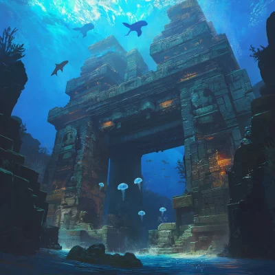 Ancient Underwater Temple