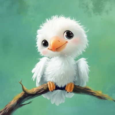 Cute White Baby Vulture