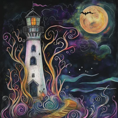 Haunted Lighthouse in Watercolor