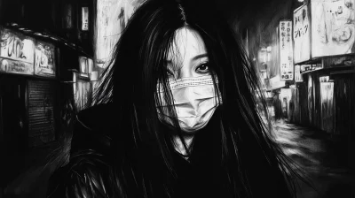 Japanese Woman in Charcoal