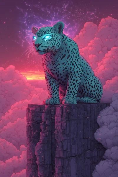 Surreal Green Leopard