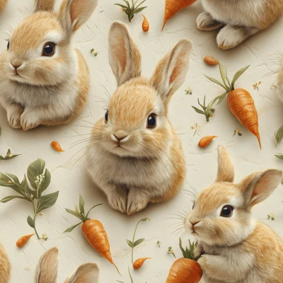 3D Pattern of Bunnies and Carrots