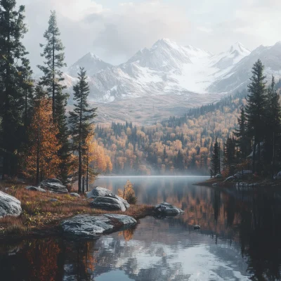 Serene Mountain Reflection