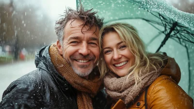 Confident Couple in a Storm