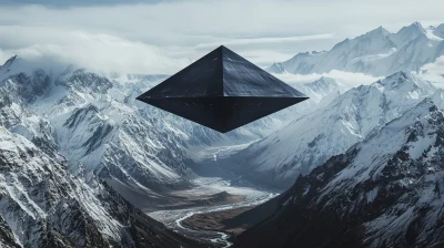 Gigantic Vantablack Pyramid UFO