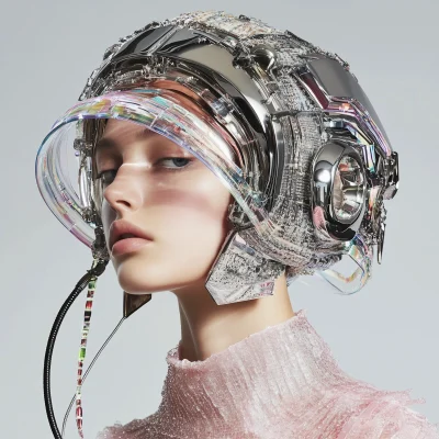 Futuristic Metallic Headpiece