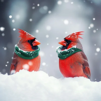 Cardinals in Winter